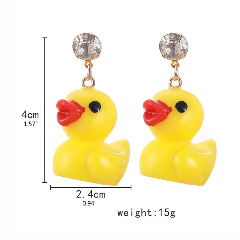 

Super Cute Mini Yellow Duck Drop Dangle Earrings No PiercingSnall Duck Animals Clip On Earrings For Kids Fashion Jewelry