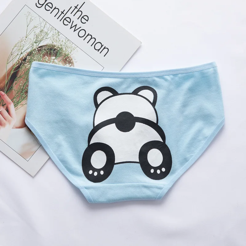 Нижнее белье для женщин сексуальные трусики с принтом медведя кота хлопковые
