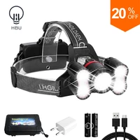 led headlamp rechargeable usb waterproof for hunting t6 headlight 180%c2%b0 rotation intelligent light sensing head light camping