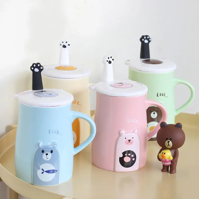 Мультяшная керамическая чашка кофейная семейная для пар праздничные подарочные