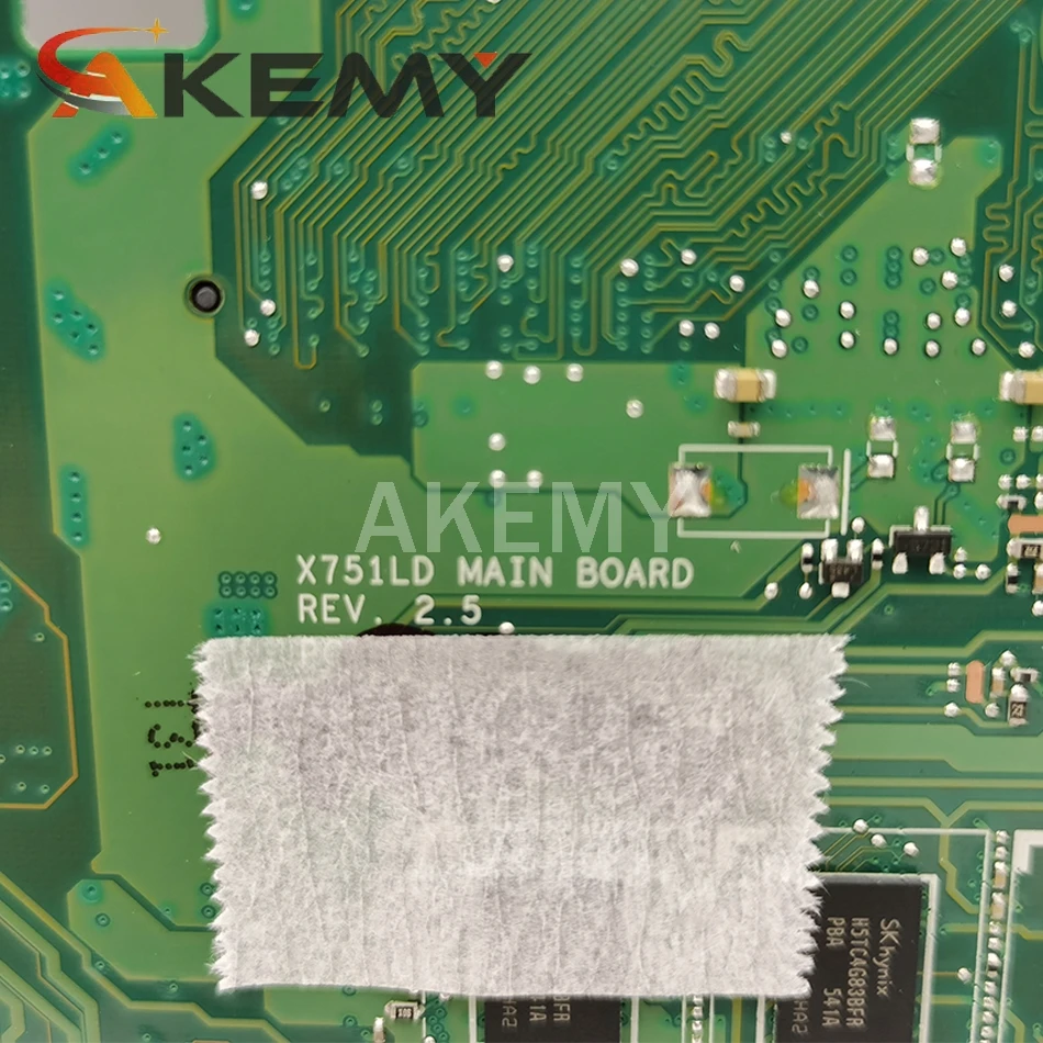 Материнская плата Akemy X751LB для For Asus X751LJ A751L X751L материнская ноутбука I5 5200U 4GB RAM GT920M EDP