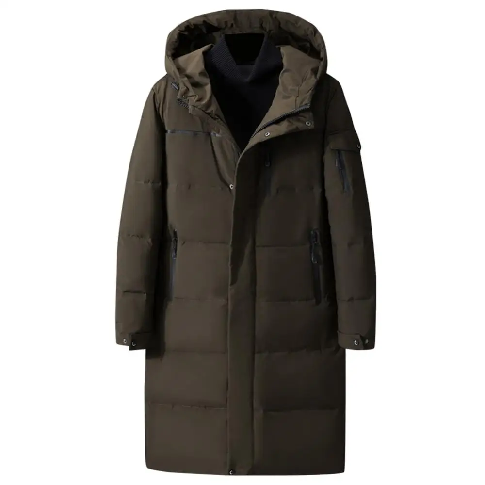 Мужские куртки yunклос Сверхлегкий пуховик толстый однотонный средней длины с