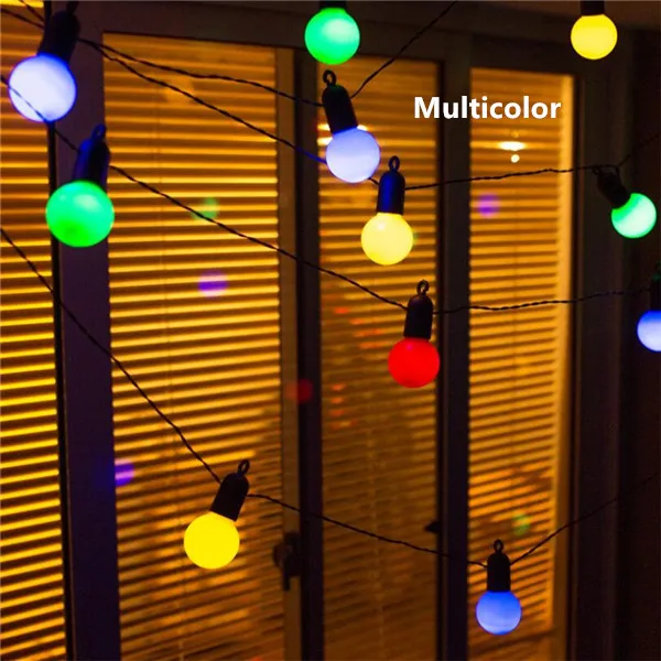 Multicolor (5M) 13 м 50 led глобус вечерние рождественские гирлянды, молочные/прозрачные винтажные лампы, декоративные наружные гирлянды - Испускаемый цвет: Multicolor (5M)