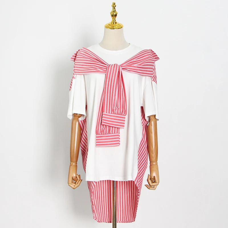 

Женская блузка в полоску, с круглым вырезом и длинным рукавом