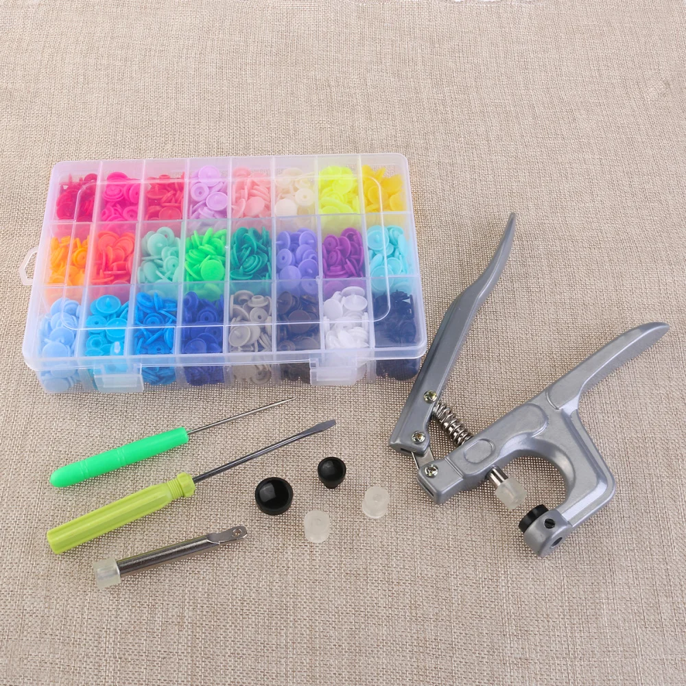 

OUNONA Professional Fastener Snap Pliers & 360pcs Snap Poppers Buttons Kit