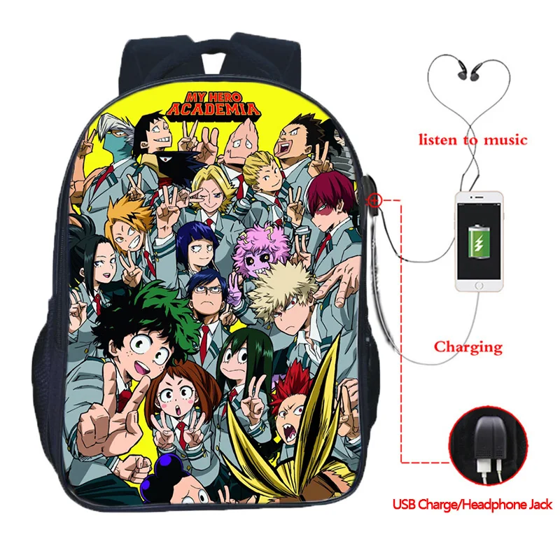 Рюкзак Boku для девочек и мальчиков школьный портфель с USB-зарядкой разъемом