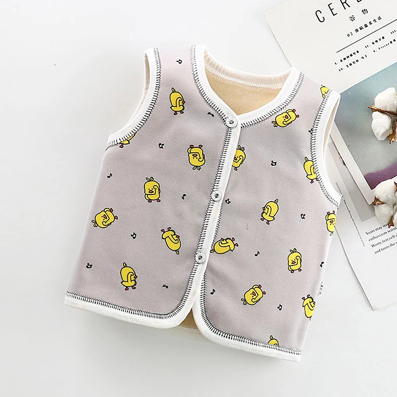 

Kids Vest Sleeveless Jacket Children Clothing Waistcoats for Boys Winter Autumn Thicken Print Toddler Girls Jacketvest Outwear