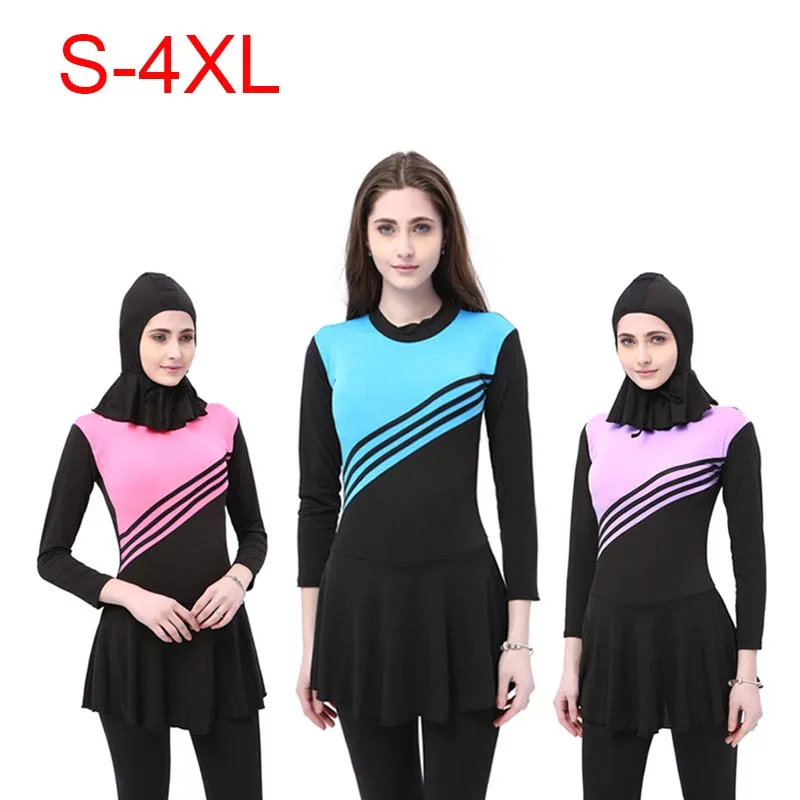 С длинным рукавом цельный купальник мусульманский женский полный Чехол размера