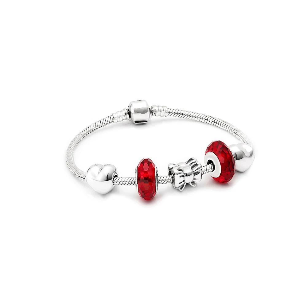 

NEW New Arrival 100% 925 Sterling Silver Bracelet For Women With Heart Safety Chain Charms Beads Fashion Jewelry Original