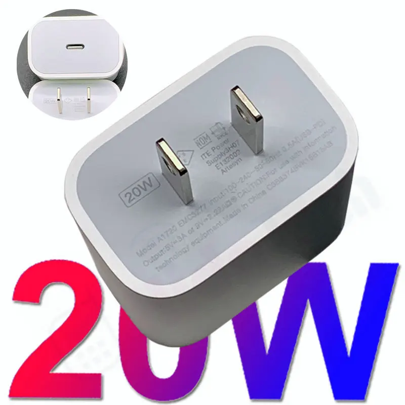 

US EU Fast Charge 18W 20W USB C port Type C PD Wall Charger Adapter for Apple iPhone 11 12 Pro Max Chargeur Carregador Cargador