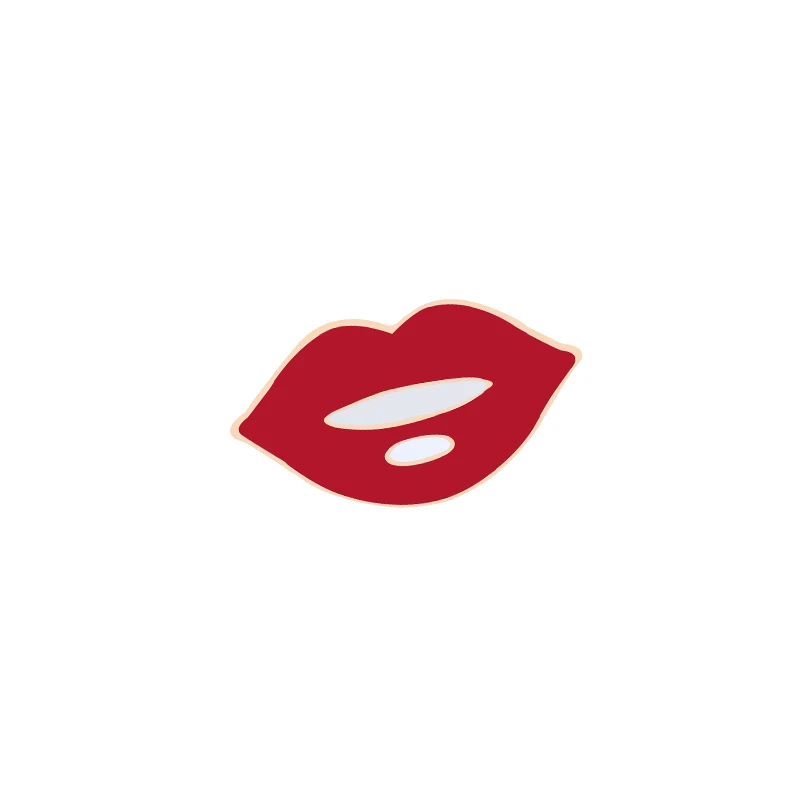 lips Красные эмалированные булавки броши сердце вишня клубника цветок нагрудные булавки для женщин малыш воротник и сумка значок ювелирные изделия Лидер продаж брошка мультфильм - Окраска металла: lips