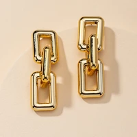 vintage brass thick chain earrings for women gold geometric chic stylish dangle drop earrings fashion jewelry new
