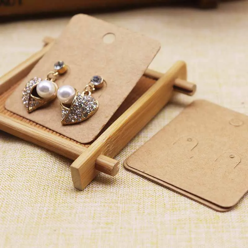 50 шт. крафт бумага для сережек в горошек держатель карт чистая DIY 3