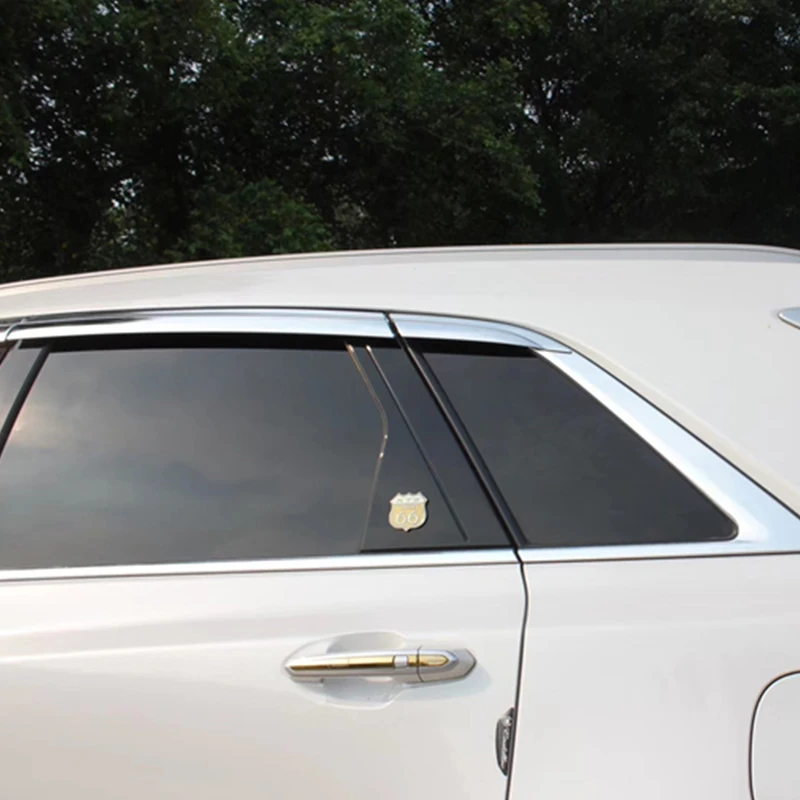 

Use For Cadillac XT5 2016--2020 Year 6 Pcs Windows Visor Body Kit Door Accessories Electroplated Parts Rain Sun Shield