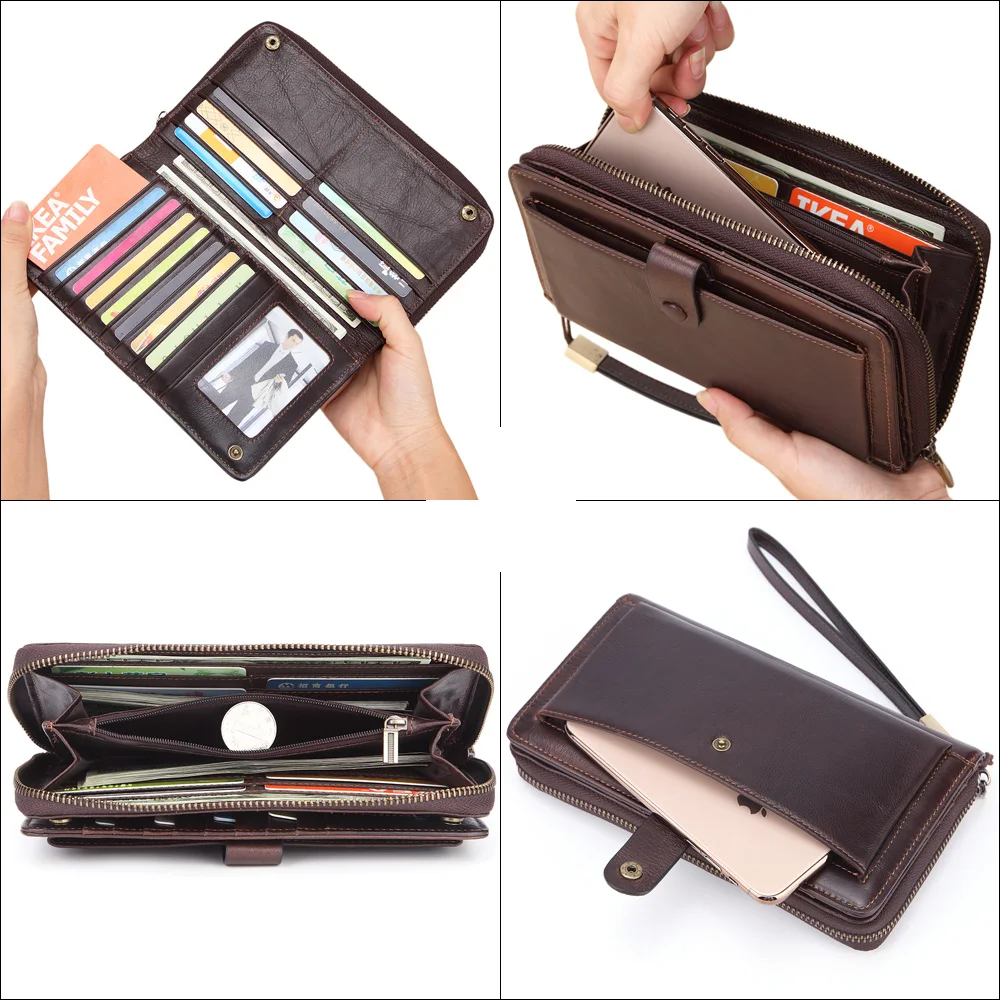 Мужской клатч Banlosen из воловьей кожи Длинные кошельки натуральной деловой