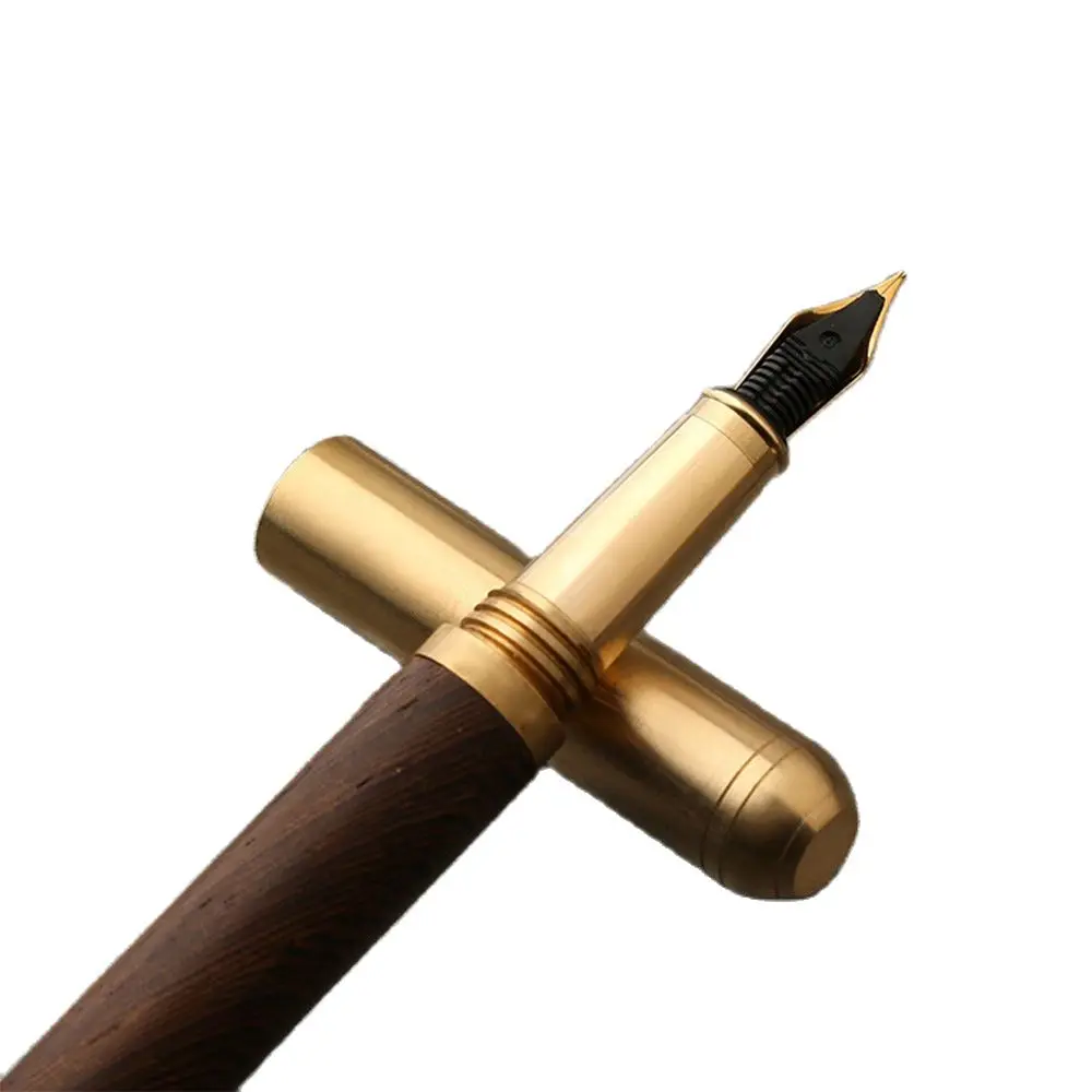 

Brass Sandalwood Fountain Pen Students Practicing Calligraphy Business Creative Personalized Gift Advertising Pen Custom Logo