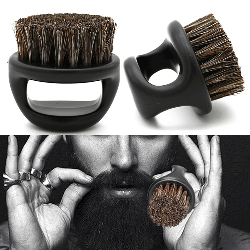 

Ring Wild Boar Bristle Fur Shaving Brush Barber Facial Men Beard Cleaning Soft Razor Hair Comb Hairdresser Tools