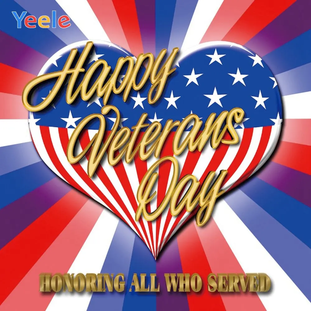 Yeele США счастливый ко Дню ветерана герой вечерние декоративные флажки фотографии