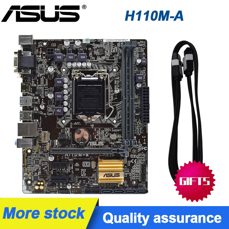 

Материнские платы ASUS H110M-A LGA 1151 PC Intel H110 HDMI SATA 6 ГБ/сек. USB 3,0 Micro-ATX DDR4, набор материнских плат для настольного компьютера