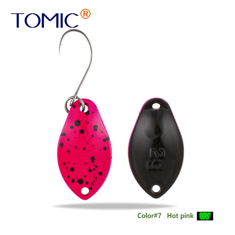hot pink Томик 2 г микро рыболовные приманки латунные форели ложки металлические приманки воблер форель зона pesca Спиннер приманка - Цвет: hot pink