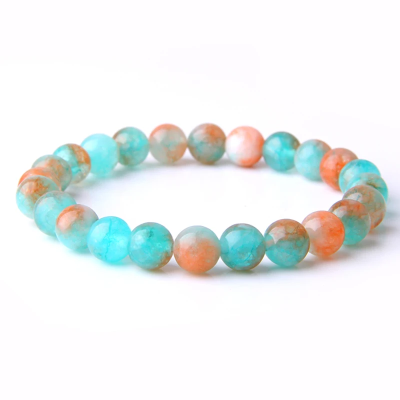 Многоцветные бусины из нефрита натурального камня браслеты для женщин модный