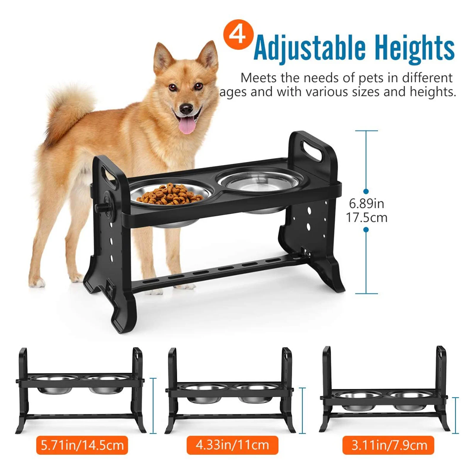 Нескользящая поднятая миска для собак приподнятая кормушка маленьких средних и