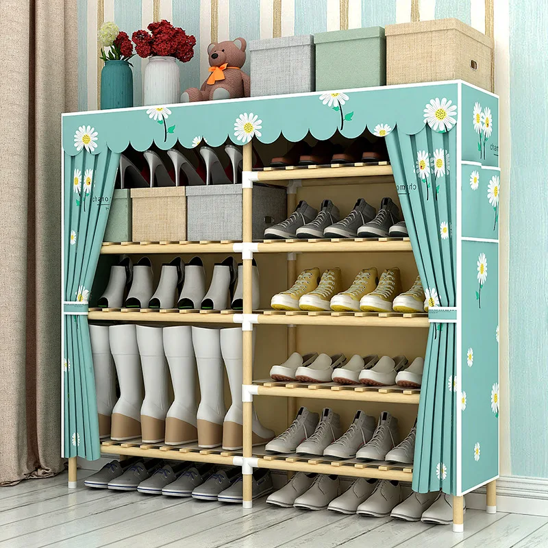 

Simple Shoe Rack Multi-layer Solid Wood Reinforced Assembly Dustproof Student Dormitory Storage Economical Shoe Cabinet