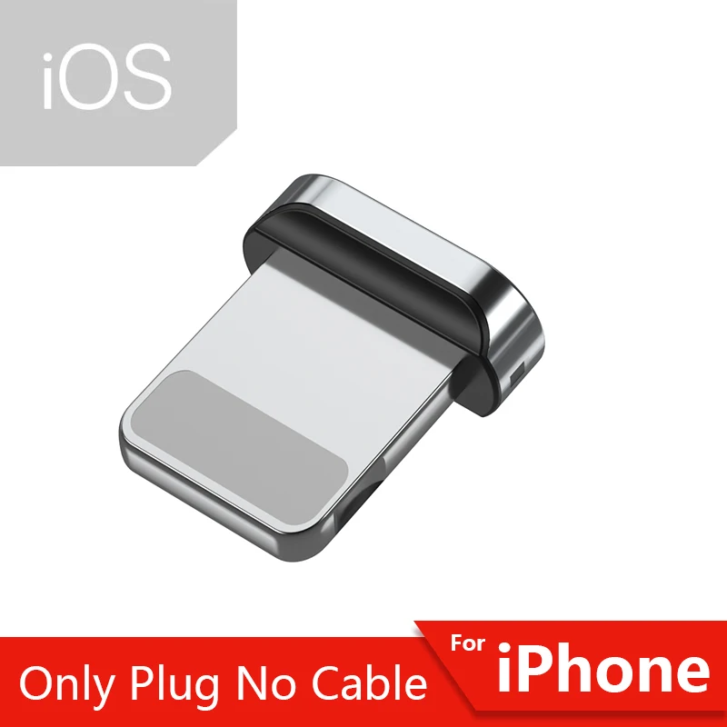 Новое магнитное зарядное устройство Micro USB кабель для iPhone samsung провод для быстрого заряда Шнур usb type C type-C магнитные кабели для мобильных телефонов - Цвет: Only iOS Plug