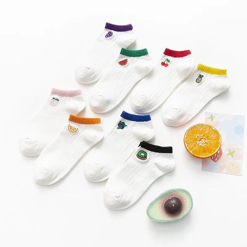 Новинка весна-лето 2021 женские носки из японского хлопка с вышивкой в виде