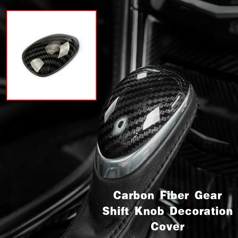 

Gear Shift Knob Cover Decor For Cadillac ATS 2014-2018 ABS 1x Carbon Fiber Interior