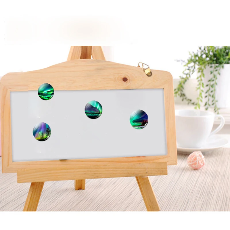 Северное освещение 30 мм магнит на холодильник Аврора Поларис стеклянный купол