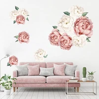1pc peony rose flowers room sticker art nursery decals for baby room living room bedroom home decor gift art nature