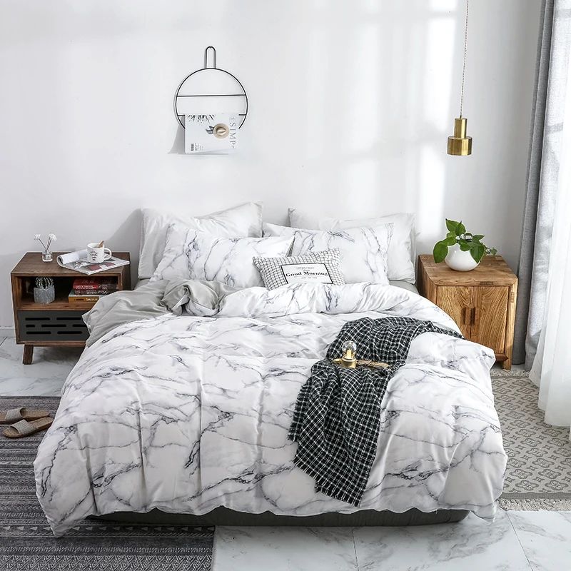 Модные комплекты постельного белья простыня в простом стиле хлопковый комплект