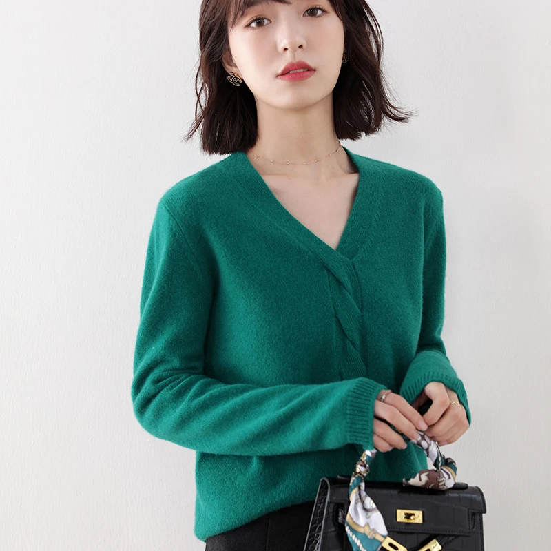 Новинка весна-осень свитер из чистой шерсти женский кашемировый пуловер с