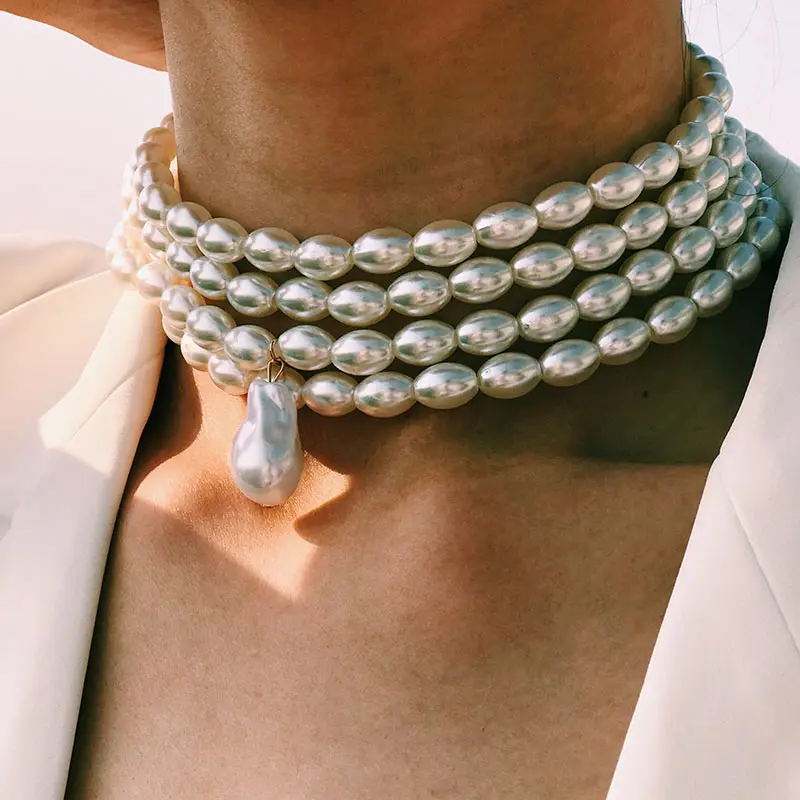 Женская винтажная цепочка JJFOUCS золотистого цвета цветной многослойный кулон с