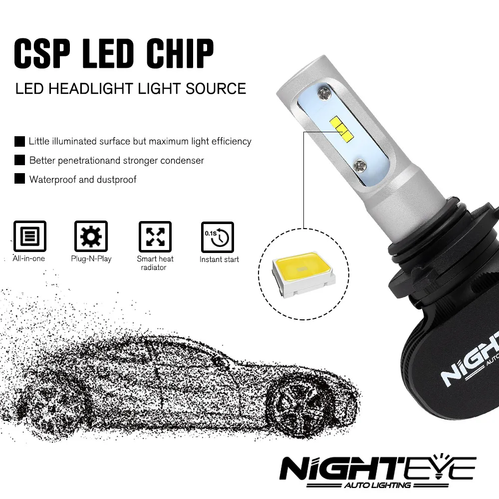 

Холодный белый 6500K лампы для автомобильных фар IP68 LED Plug And Play с Сеул CSP Y19 светодиодные чипы 360 °