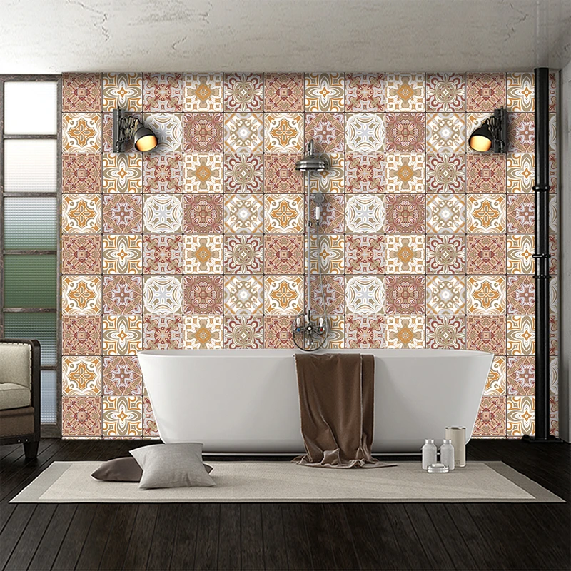 

30 Pieces Of Ceramic Tile Stickers Wall Bathroom Kitchen Waterproof Wall Stickers Balcony Floor Living Room Wall Decoration