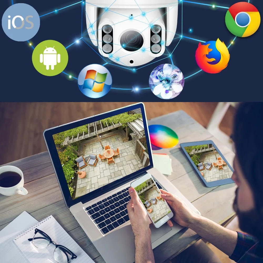 INQMEGA 1080P PTZ IP купольная камера с автоматическим отслеживанием скорости WiFi Беспроводная CCTV камера наружного наблюдения Водонепроницаемая камера