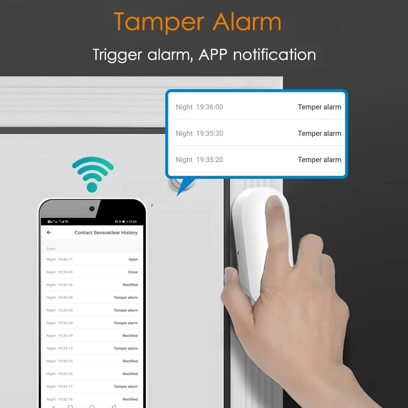 Tuya Smart WiFi датчик для двери дверь открытой/закрытый детекторы Wi-Fi сигнализации