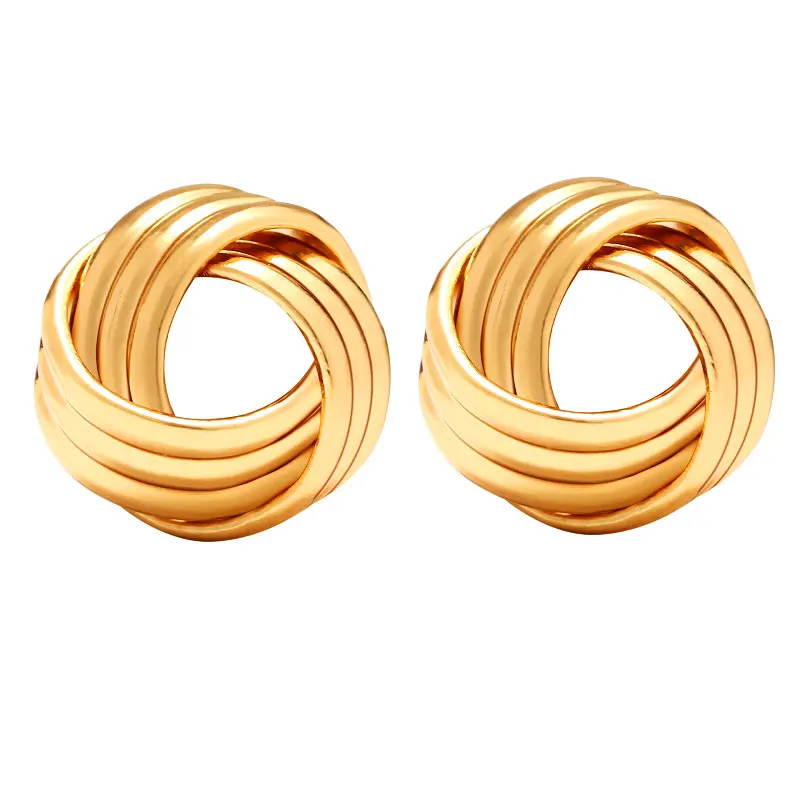 

European And American Style Exaggerated Punk Rock Metal Geometric Earrings New Personality Earrings For Women Girl Fashion