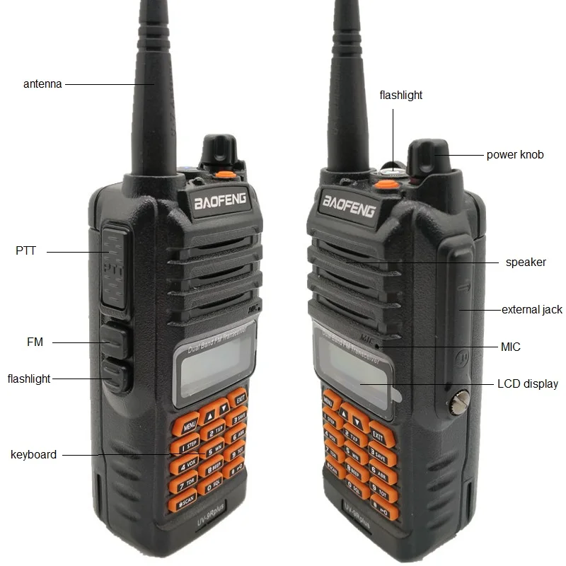 10 Вт Baofeng UV 9R PLUS двухсторонняя CB радиостанция UV9R Водонепроницаемая рация VHF UHF Ham