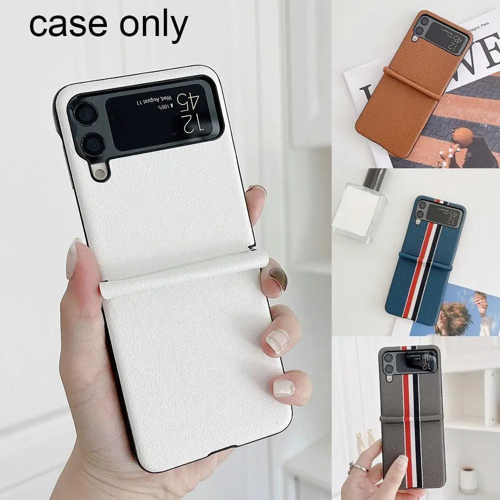 

Складной защитный чехол с узором Личи подходит для Z Flip3 противоударный чехол для телефона Cas B4w0