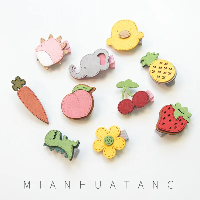 Заколки для волос девочек с милыми мультяшными животными фруктами 2019 |