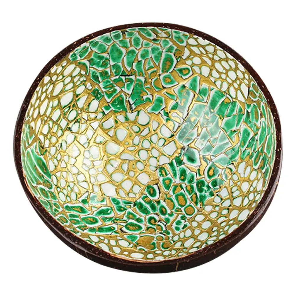 Красочный натуральный кокос окрашенная чаша настольные украшения для хранения