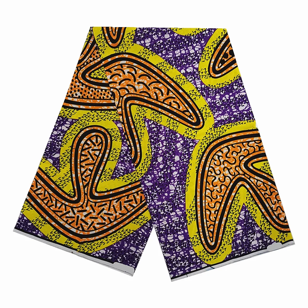 

Африканская ткань с принтом Анкары, восковая ткань для нигерийского шитья, высококачественная ткань, 100% хлопок, Loincloth H1026-1