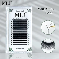mlj yy shape black eyelashes extensions beauty make up seven kinds curl high quality two tip lashes natural slender lashes