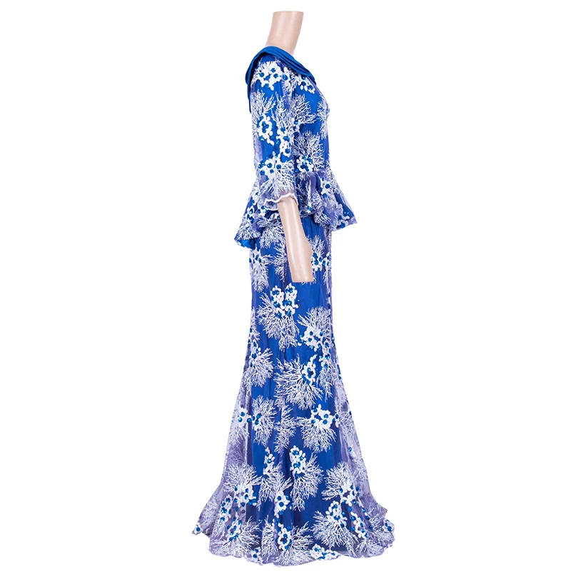 

In Stock Women African Clothing Top And Skirt Set Bazin Riche 2 pcs Plus Size Evening Suit Traditional Wedding Outfit XH079