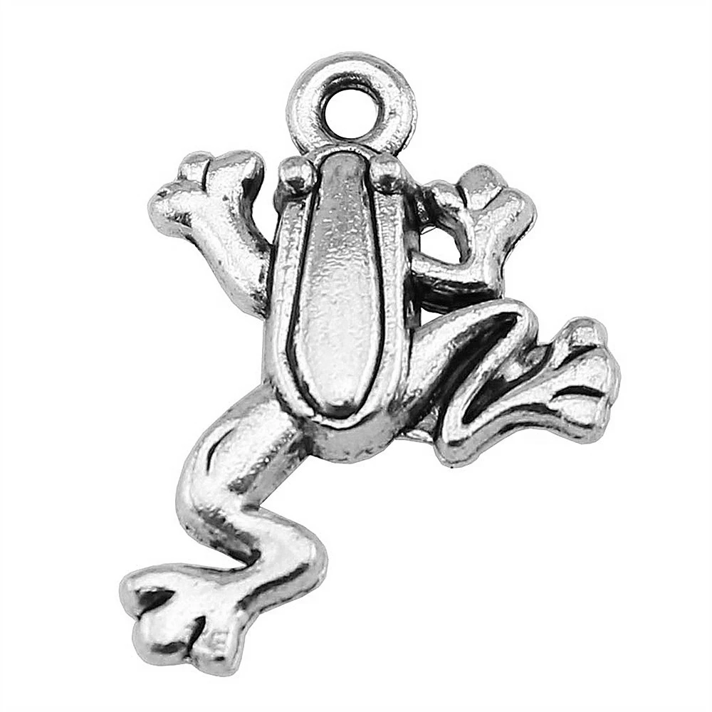 

20Pcs 23x17mm Frog Charms For Jewelry Making Hand Made Jewelry Accessories Antique Silver Color Alloy Pendant Charms