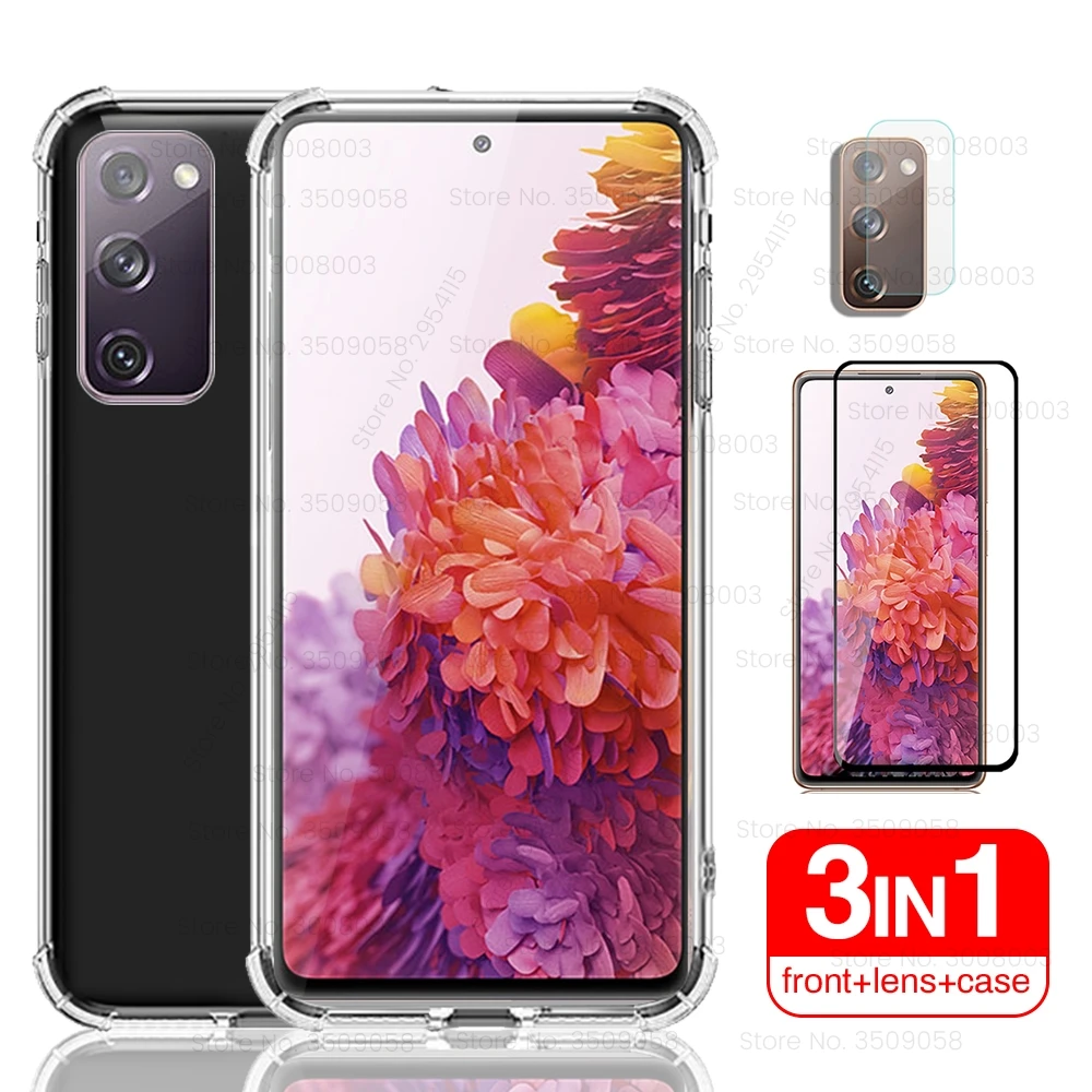 Прозрачный противоударный чехол для samsung galaxy s20fe s20 fe Защитное стекло sansung glaxy a12 a 12