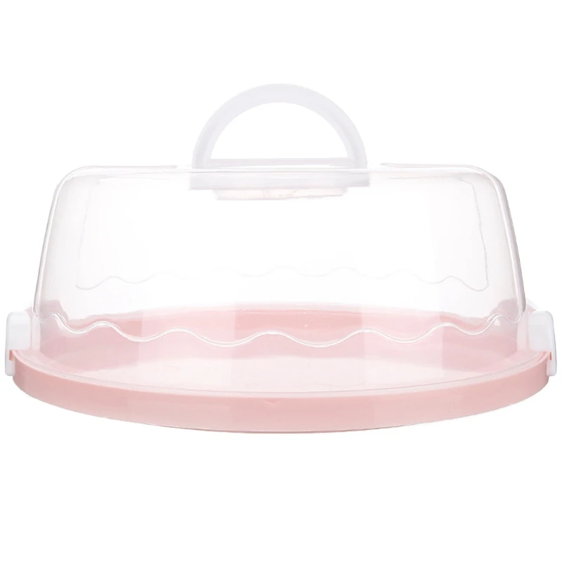 

Portable Plastic Round Cake Box Cupcake Dessert Container Case Sealing Handheld Carrier Wedding Birthday Supplies